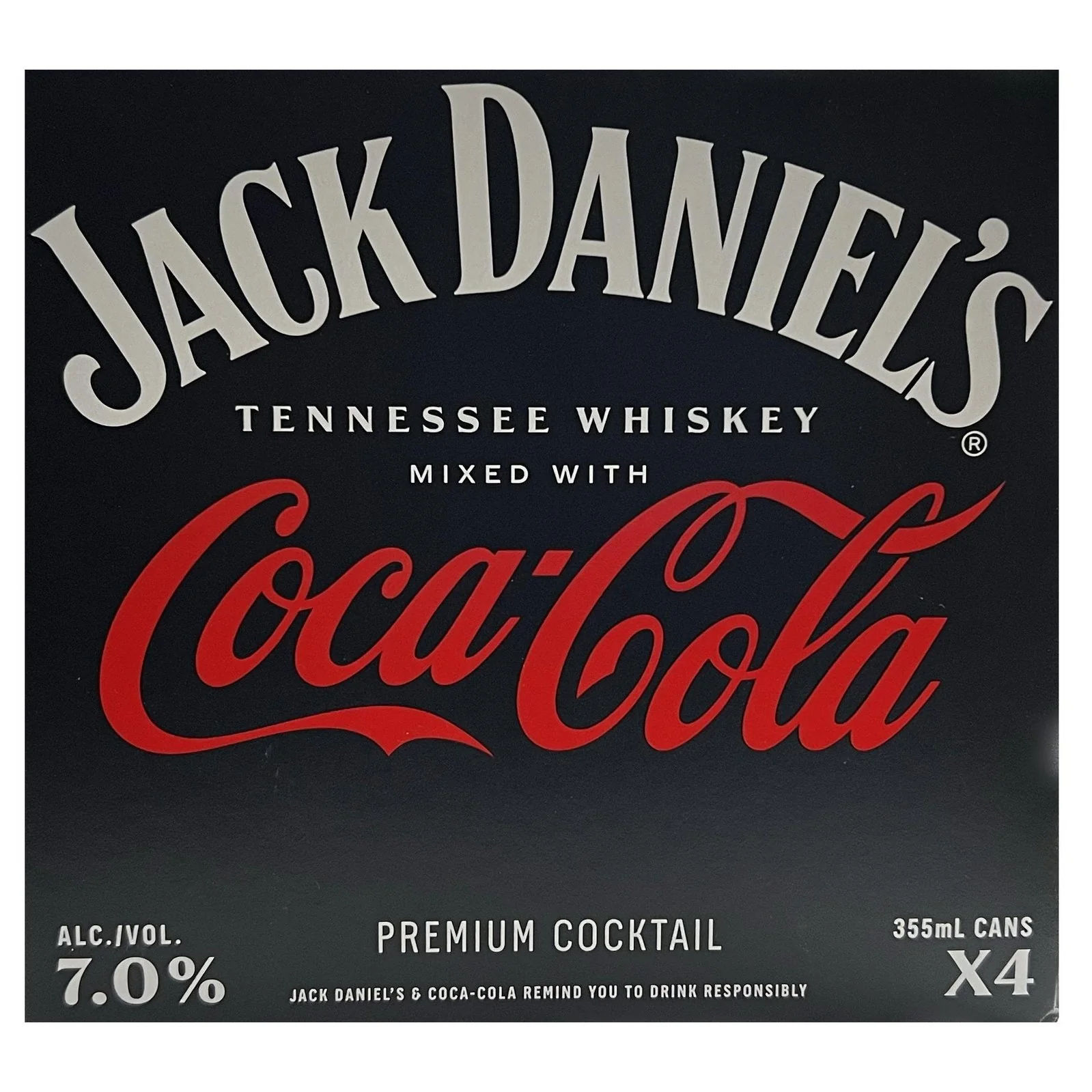 Jack Daniel's Coca-Cola Cans 4 Pack 355ml