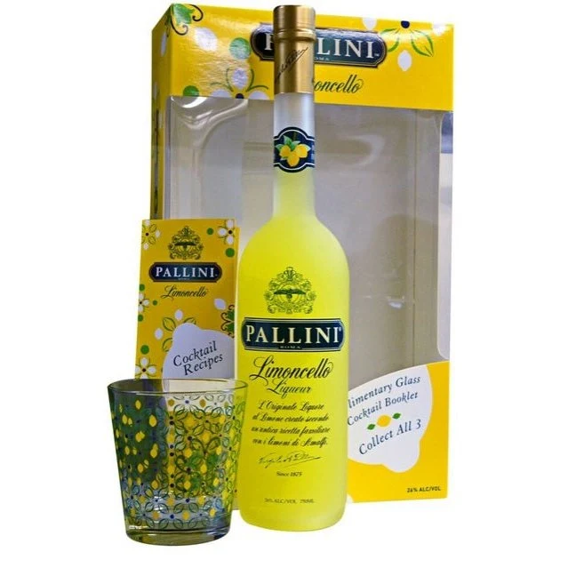 Pallini Limoncello Gift Set Including Glass & Cocktail Booklet 750ml - Image 2
