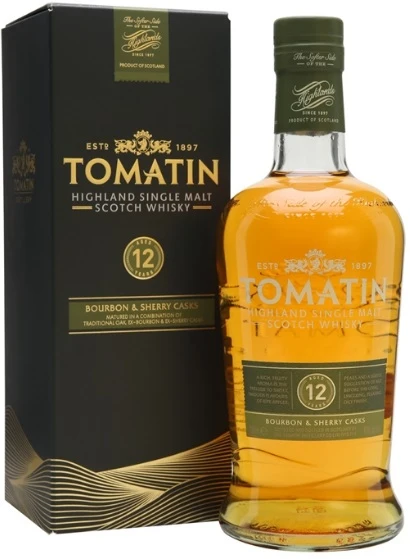Tomatin 12 Year Highland Single Malt Scotch Whisky Bourbon & Sherry Casks 750ml